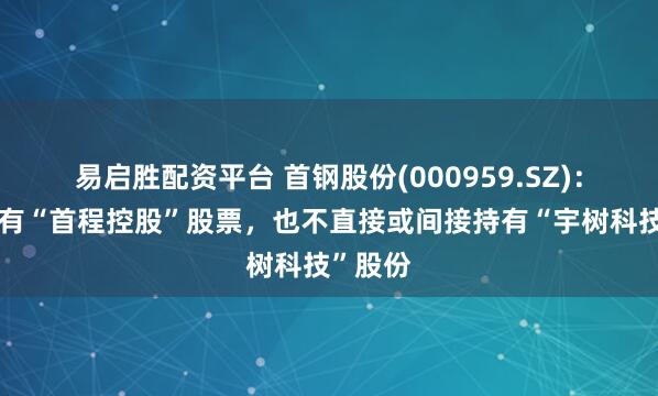 易启胜配资平台 首钢股份(000959.SZ)：并未持有“首程控股”股票，也不直接或间接持有“宇树科技”股份